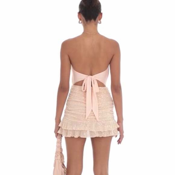 Lucy in the sky Sequin Dress in Pink - Picture 5 of 7